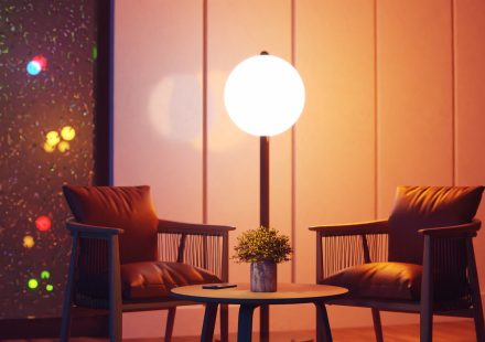Zithoek met sfeerverlichting